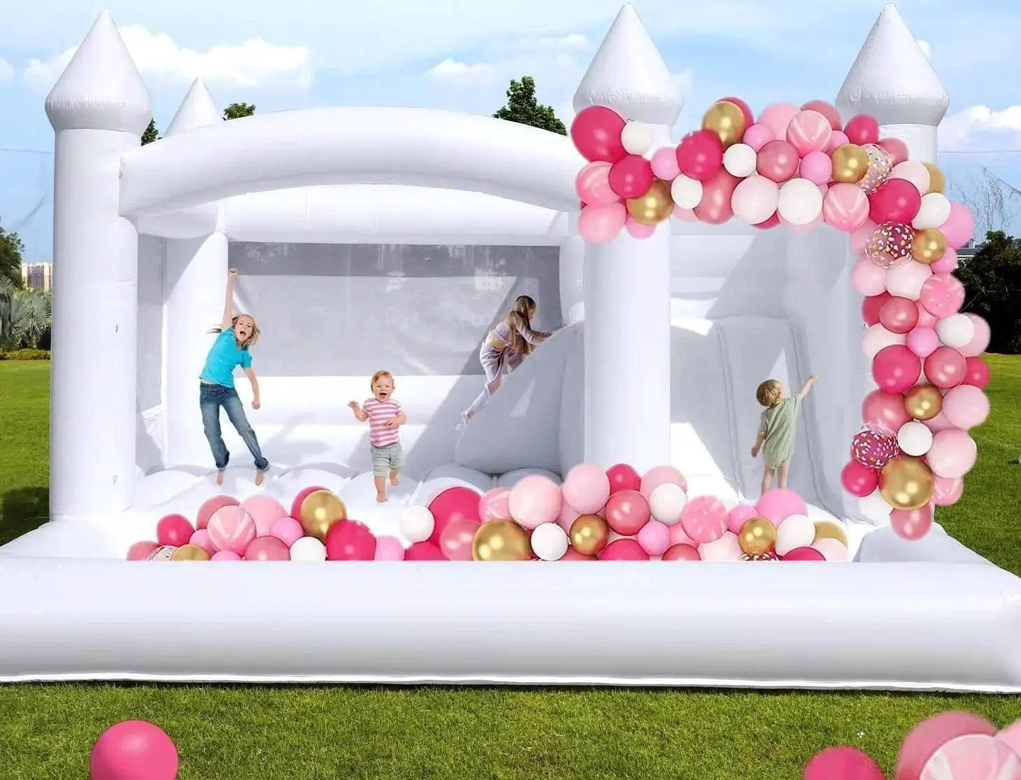  In Stock Large White Bounce House Slide Ball Pit Trampoline -  ToylandEU™