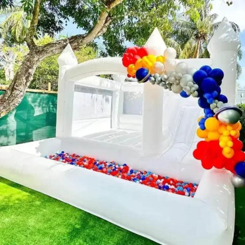  In Stock Large White Bounce House Slide Ball Pit Trampoline -  ToylandEU™