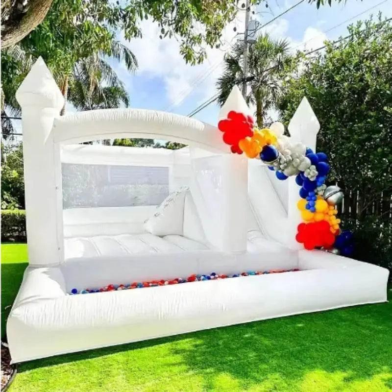  In Stock Large White Bounce House Slide Ball Pit Trampoline -  ToylandEU™