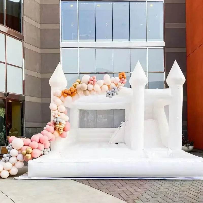 In Stock Large White Bounce House Slide Ball Pit Trampoline - ToylandEU