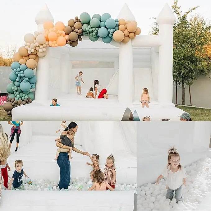 In Stock Large White Bounce House Slide Ball Pit Trampoline - ToylandEU