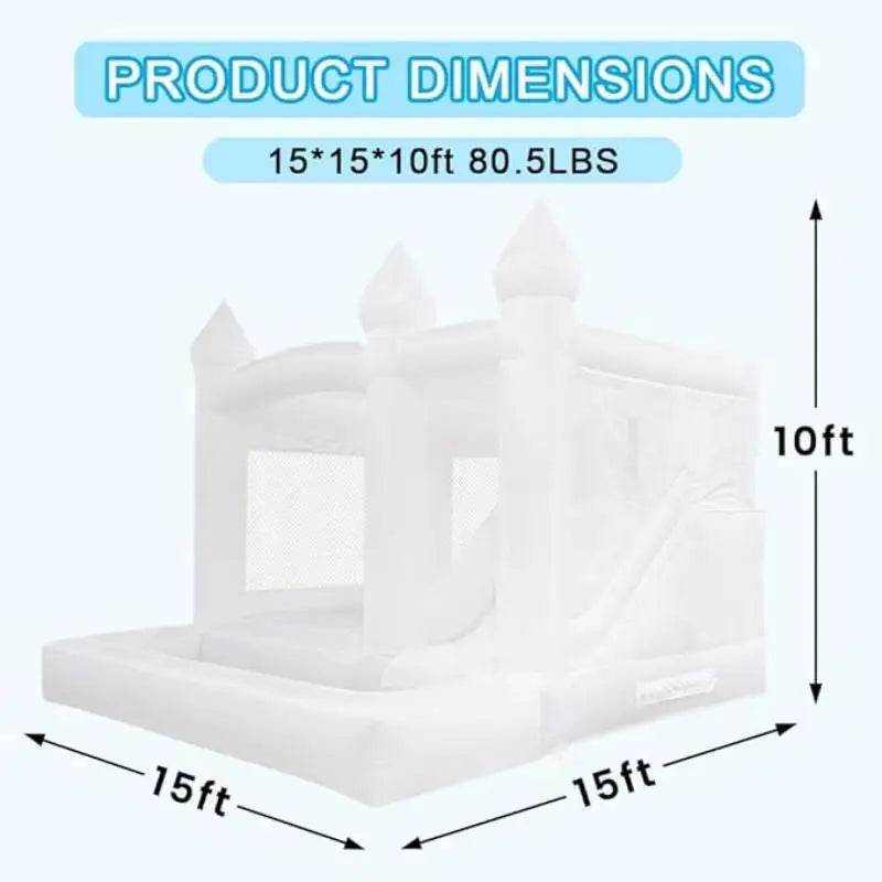 In Stock Large White Bounce House Slide Ball Pit Trampoline - ToylandEU