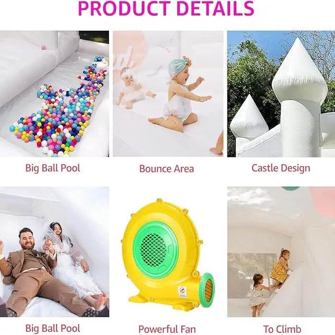 In Stock Large White Bounce House Slide Ball Pit Trampoline - ToylandEU