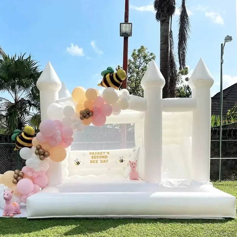 In Stock Large White Bounce House Slide Ball Pit Trampoline - ToylandEU