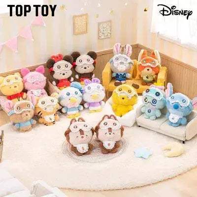 [In Stock] MINISO Disney Squinting Sleepwear Series Plush Keychains Gift Blind Box - ToylandEU