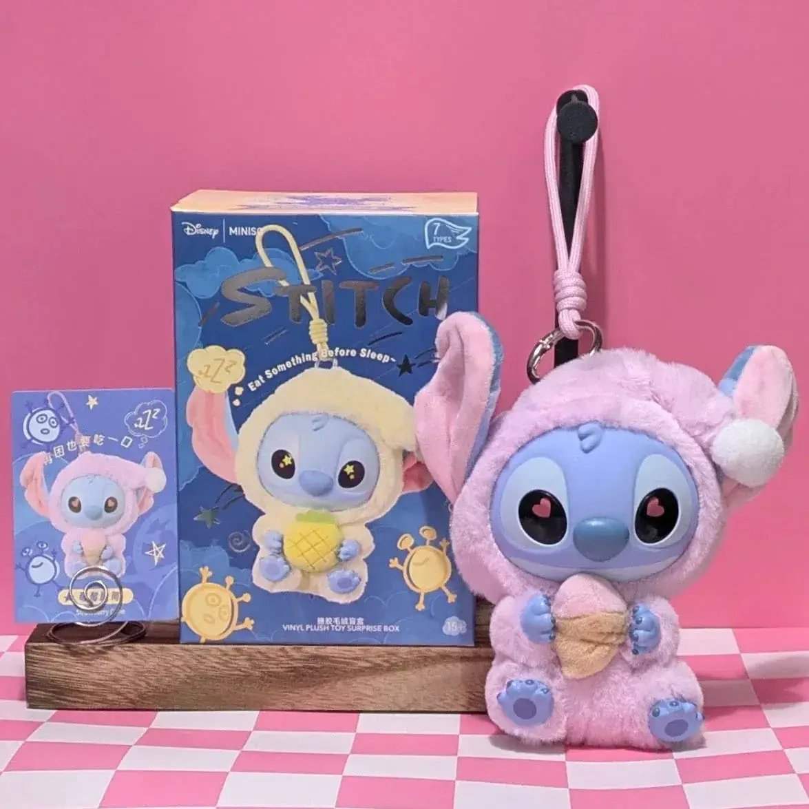 [In Stock] MINISO Stitch Eat Something Before Sleep Plush Keychain Blind Box - ToylandEU