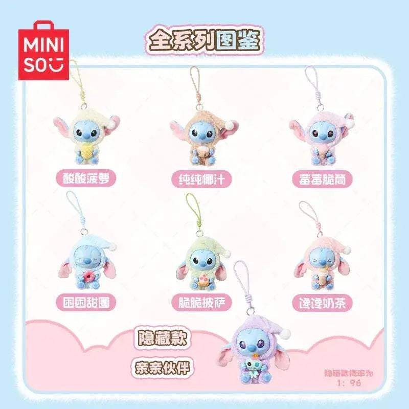 [In Stock] MINISO Stitch Eat Something Before Sleep Plush Keychain Blind Box - ToylandEU