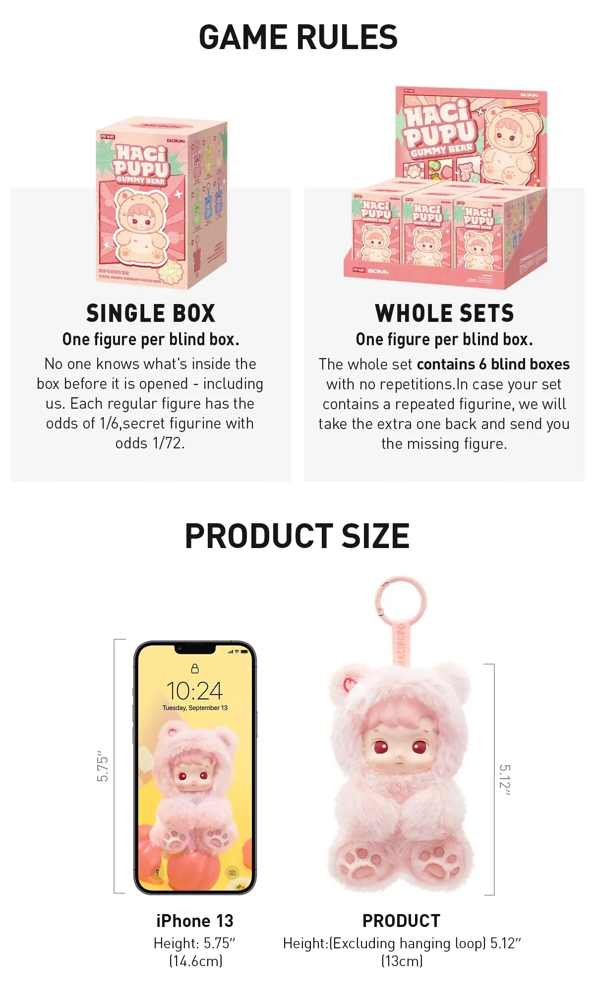 [In Stock] POPMART HACIPUPU Gummy Bear Series-Vinyl Plush Pendant Blind Box (SEALED) - ToylandEU