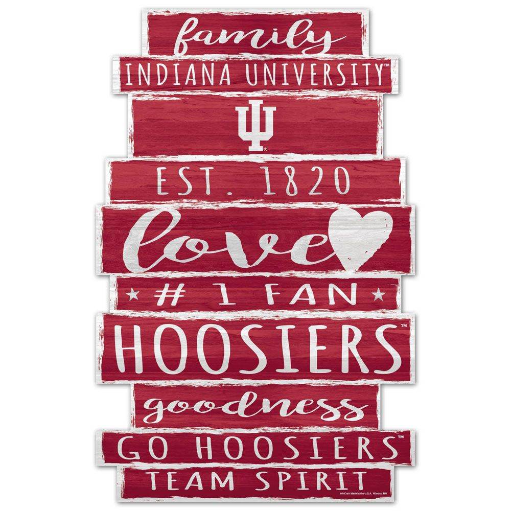 Indiana Hoosiers 11x17 Wood Family Word Design Sign - ToylandEU