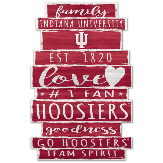 Indiana Hoosiers 11x17 Wood Family Word Design Sign - ToylandEU