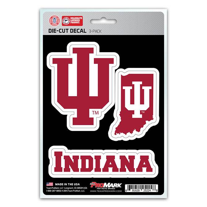 Indiana Hoosiers Die Cut Team Decal 3 Pack Premium Vinyl - ToylandEU