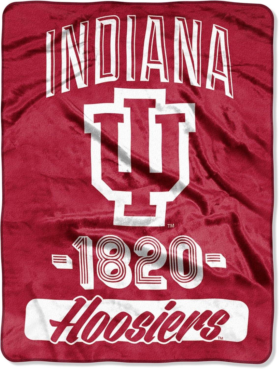Indiana Hoosiers Micro Raschel Blanket Varsity Design 46x60 - ToylandEU