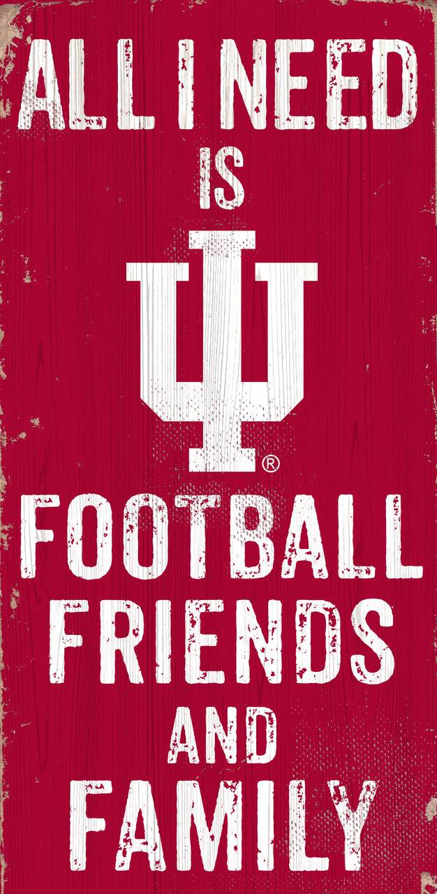Indiana Hoosiers Sign Wood 6x12 Football Family Design Color - ToylandEU