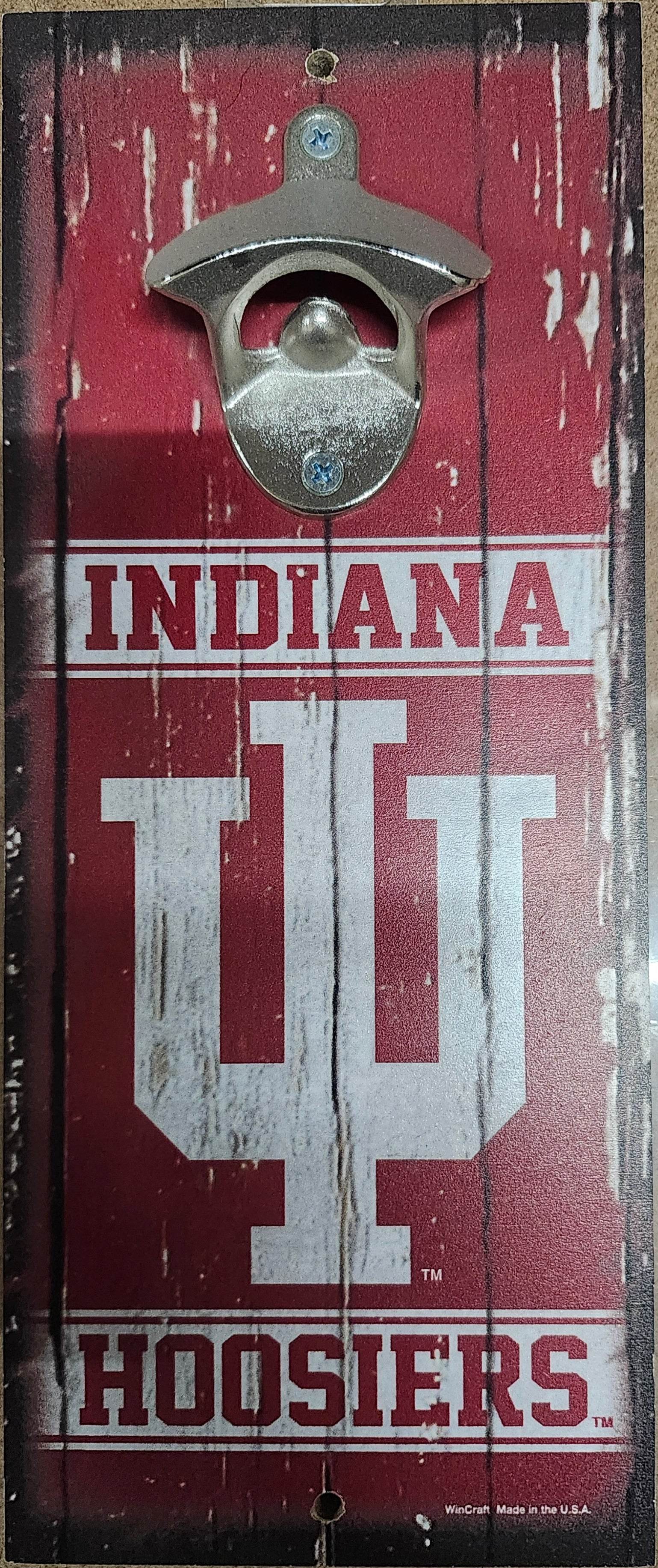 Indiana Hoosiers Wood Sign 5x11 Bottle Opener Alternate - ToylandEU