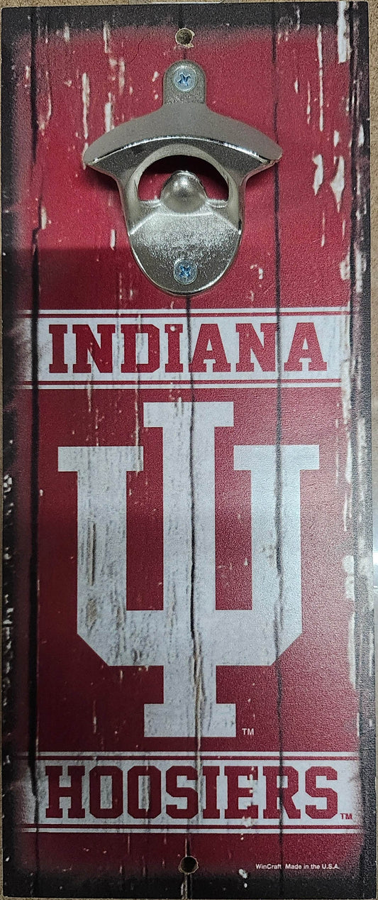 Indiana Hoosiers Wood Sign 5x11 Bottle Opener Alternate - ToylandEU