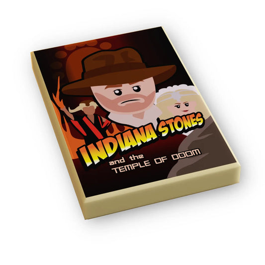Indiana Stones, Temple of Doom Movie Cover (2x3 Tile) made using LEGO part - ToylandEU