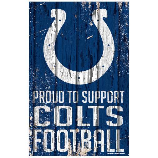Indianapolis Colts 11x17 Wood Sign Proud To Support Design - ToylandEU
