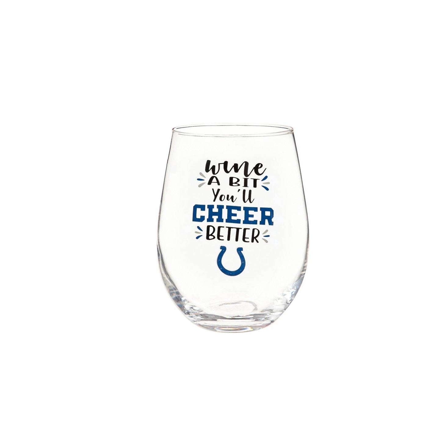 Indianapolis Colts 17oz Stemless Wine Glass Gift Box - ToylandEU