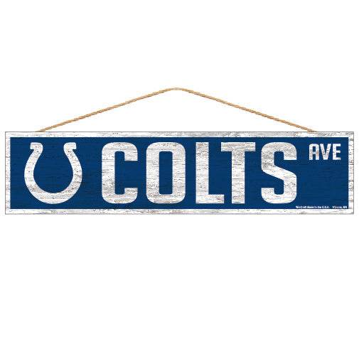 Indianapolis Colts 4x17 Wood Avenue Sign Wincraft Decor - ToylandEU
