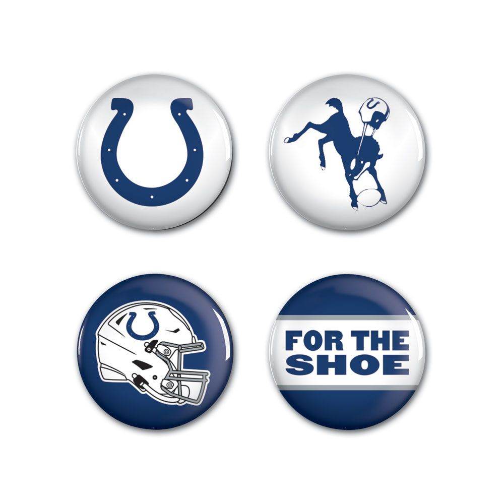 Indianapolis Colts Buttons 4 Pack Primary Logo Helmets - ToylandEU