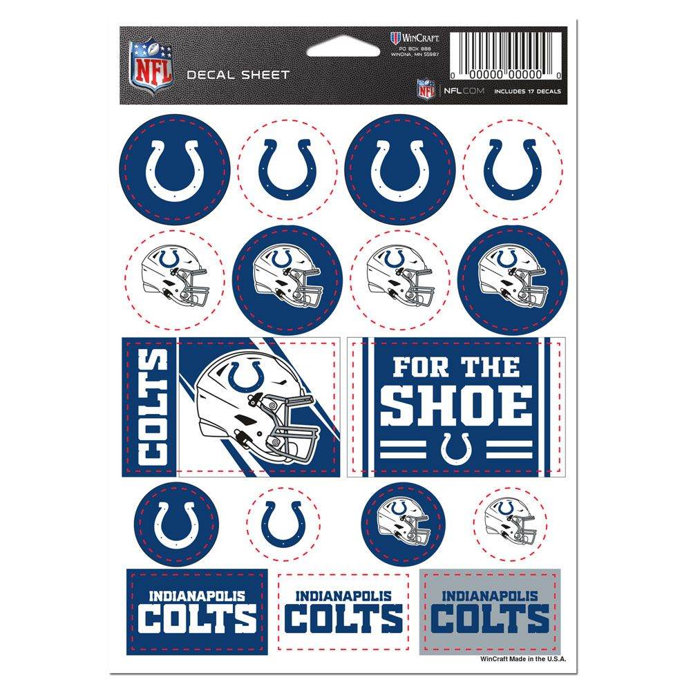 Indianapolis Colts Decal Sheet Vinyl 5x7 Sticker Pack - ToylandEU