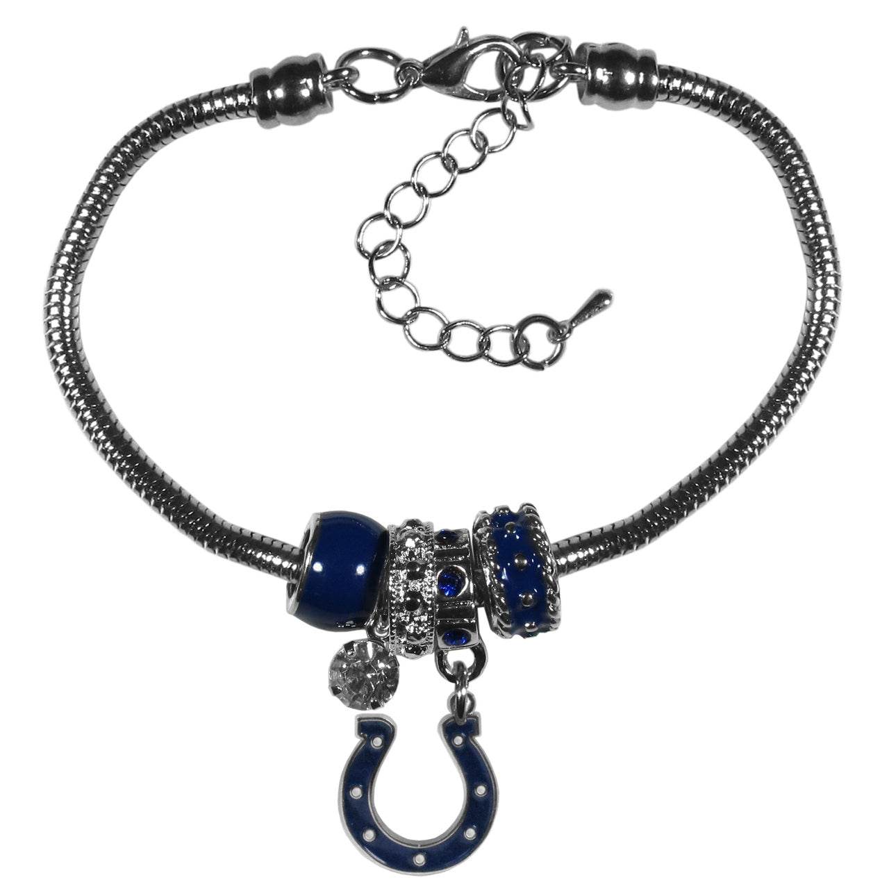 Indianapolis Colts Euro Bead Style Bracelet With Rhinestones - ToylandEU