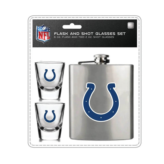 Indianapolis Colts Flask and Shot Glass Set Dishwasher Safe - ToylandEU