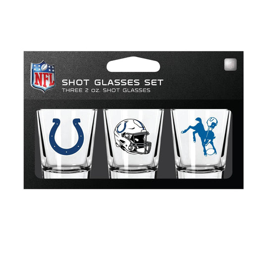 Indianapolis Colts Shot Glass Set 3 Pack Dishwasher Safe - ToylandEU