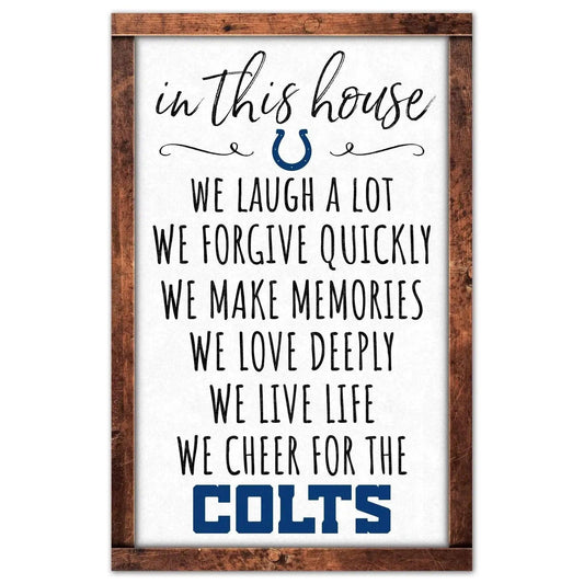  Indianapolis Colts Sign 11x17 Wood Wall Decor In This House -  ToylandEU™