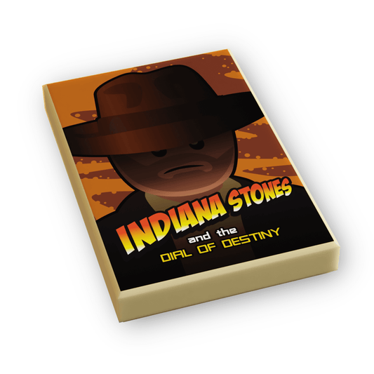 Indiana Stones Dial Of Destiny Movie Cover | 2x3 Tile For Minifigs | B3 Customs