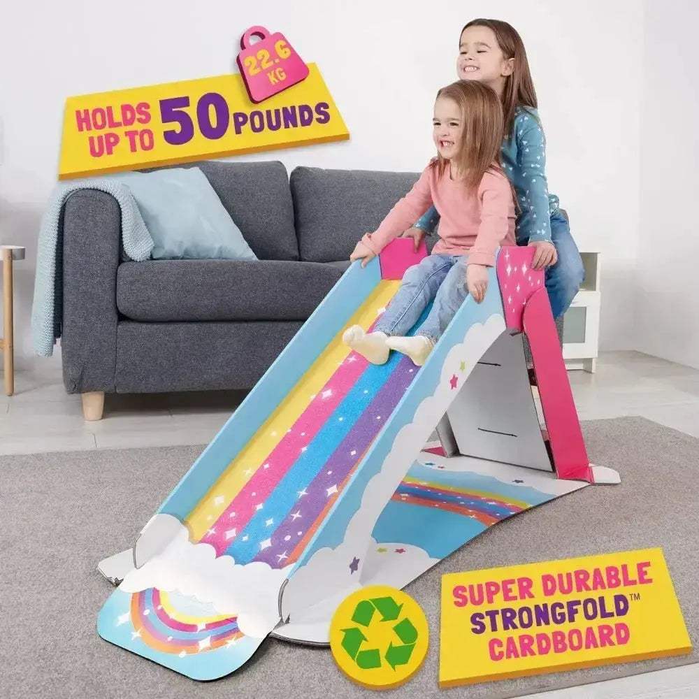Indoor Cardboard Slide for Toddlers Durable Foldable Playground Toy - ToylandEU