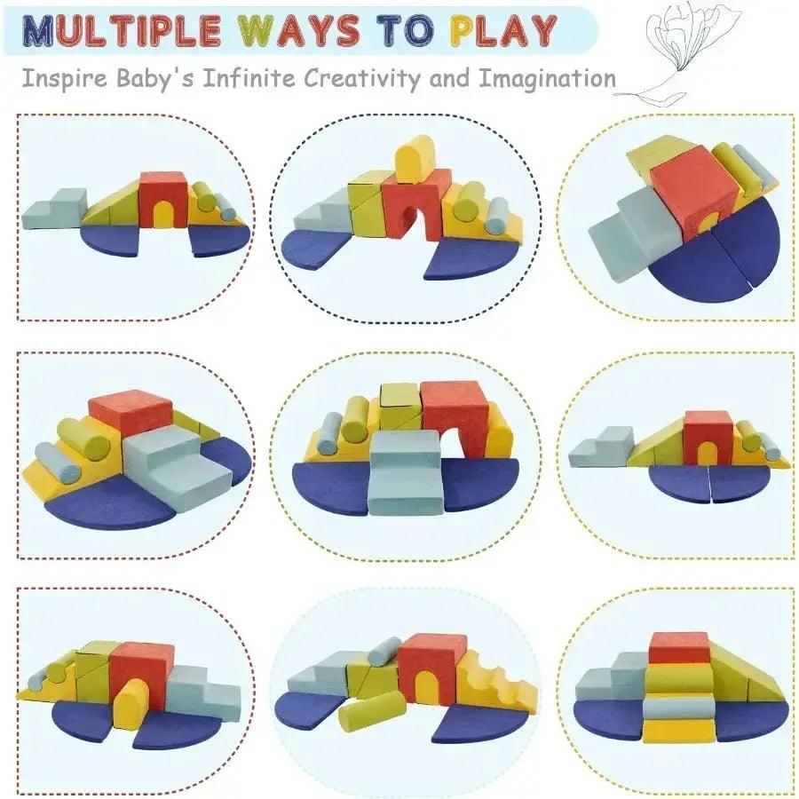  Indoor Foam Climbing Blocks Play Set Safe Slide -  ToylandEU™