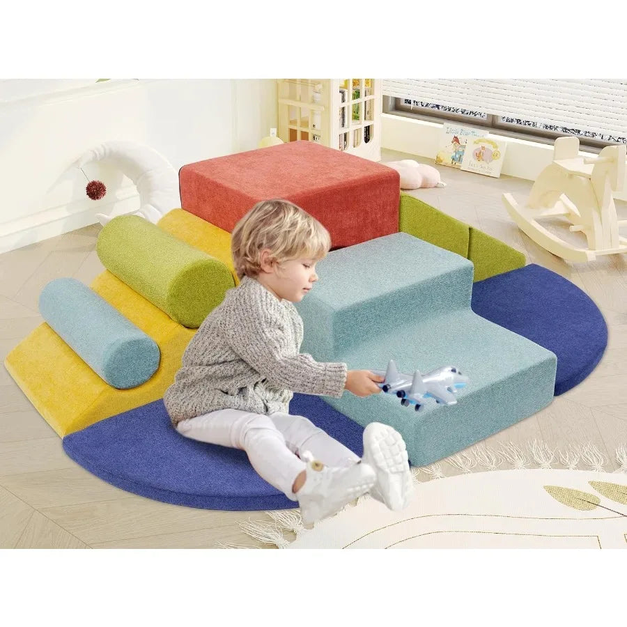 Indoor Foam Climbing Blocks Play Set With Safe Slide - ToylandEU