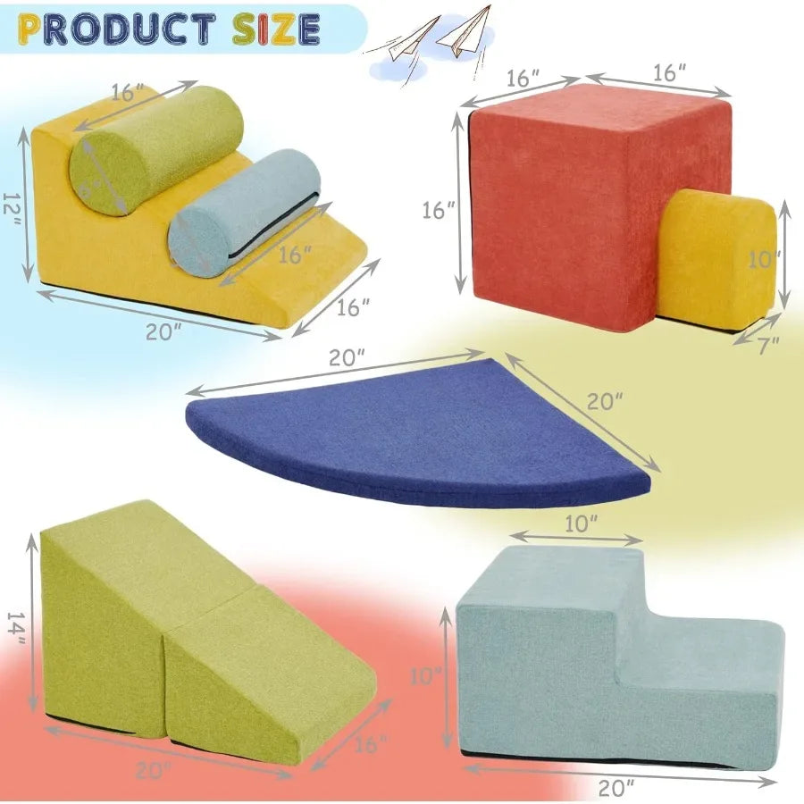 Indoor Foam Climbing Blocks Play Set With Safe Slide - ToylandEU