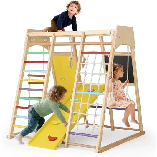 Indoor Jungle Gym 10 In 1 Wooden Montessori Climber - ToylandEU