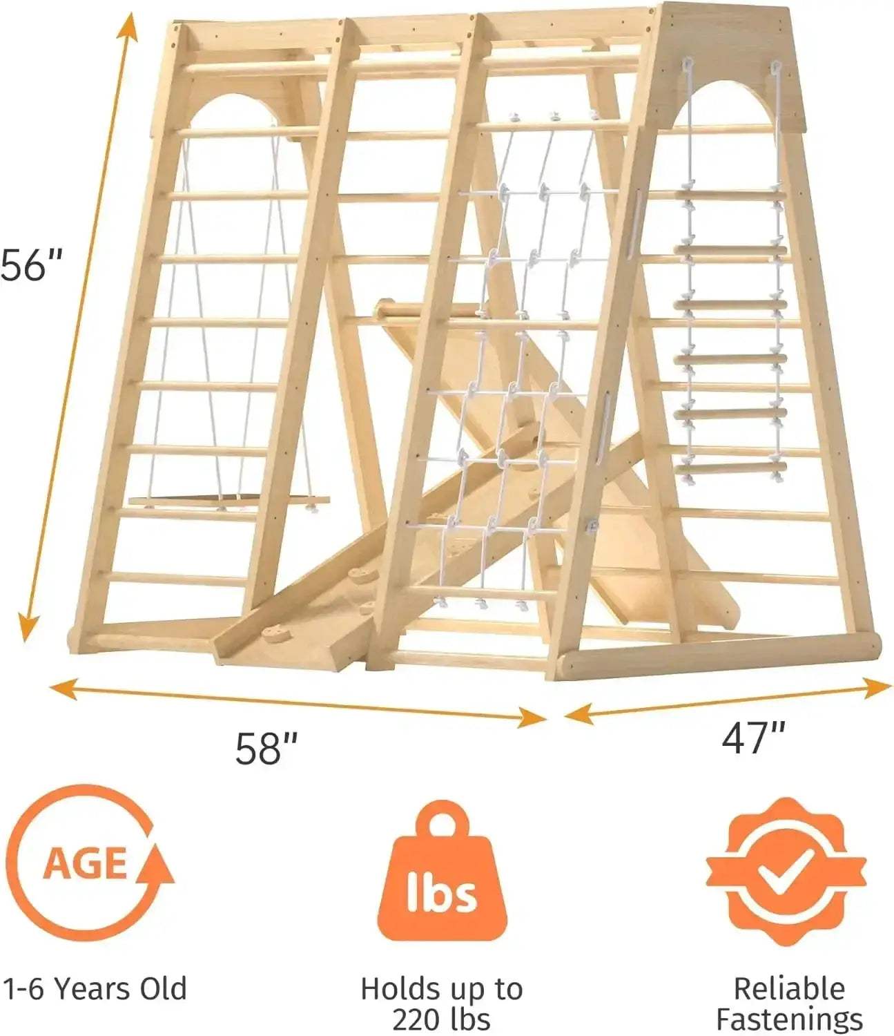 Indoor Jungle Gym Montessori Climbing Playground For Toddlers - ToylandEU