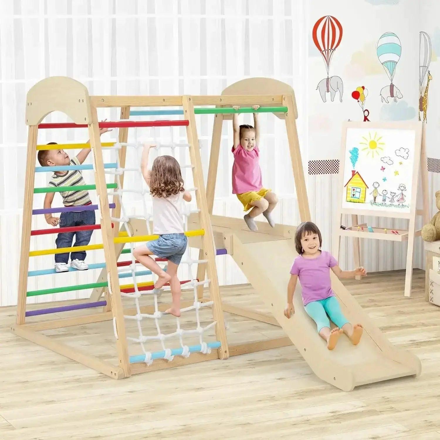  Indoor Jungle Gym Wooden Climber 6 In 1 Playground -  ToylandEU™
