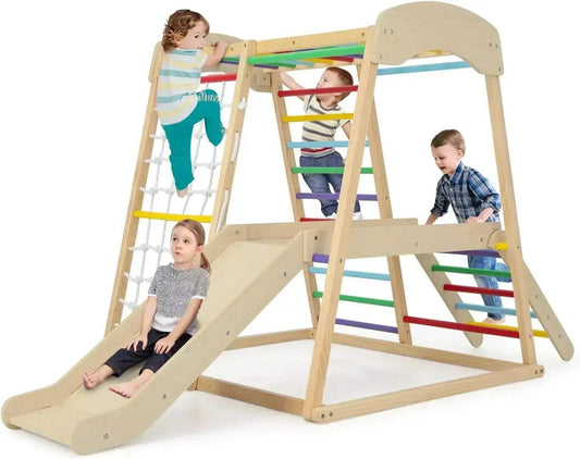  Indoor Jungle Gym Wooden Climber 6 In 1 Playground -  ToylandEU™