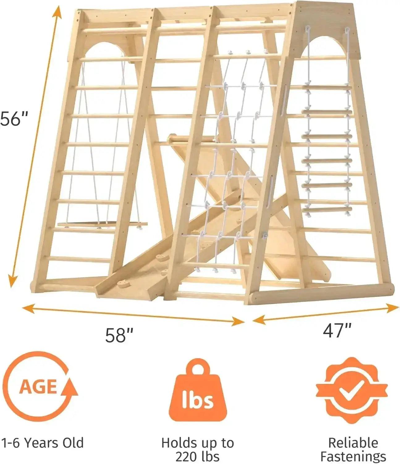  Indoor Jungle Gym Wooden Montessori Climbing Set -  ToylandEU™