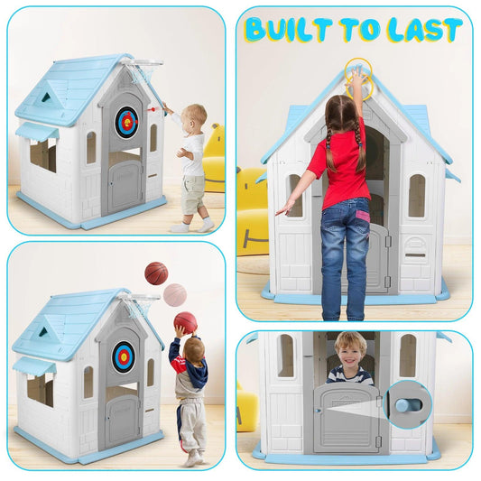  Indoor Outdoor Playset Durable Plastic Playhouse Hoop -  ToylandEU™