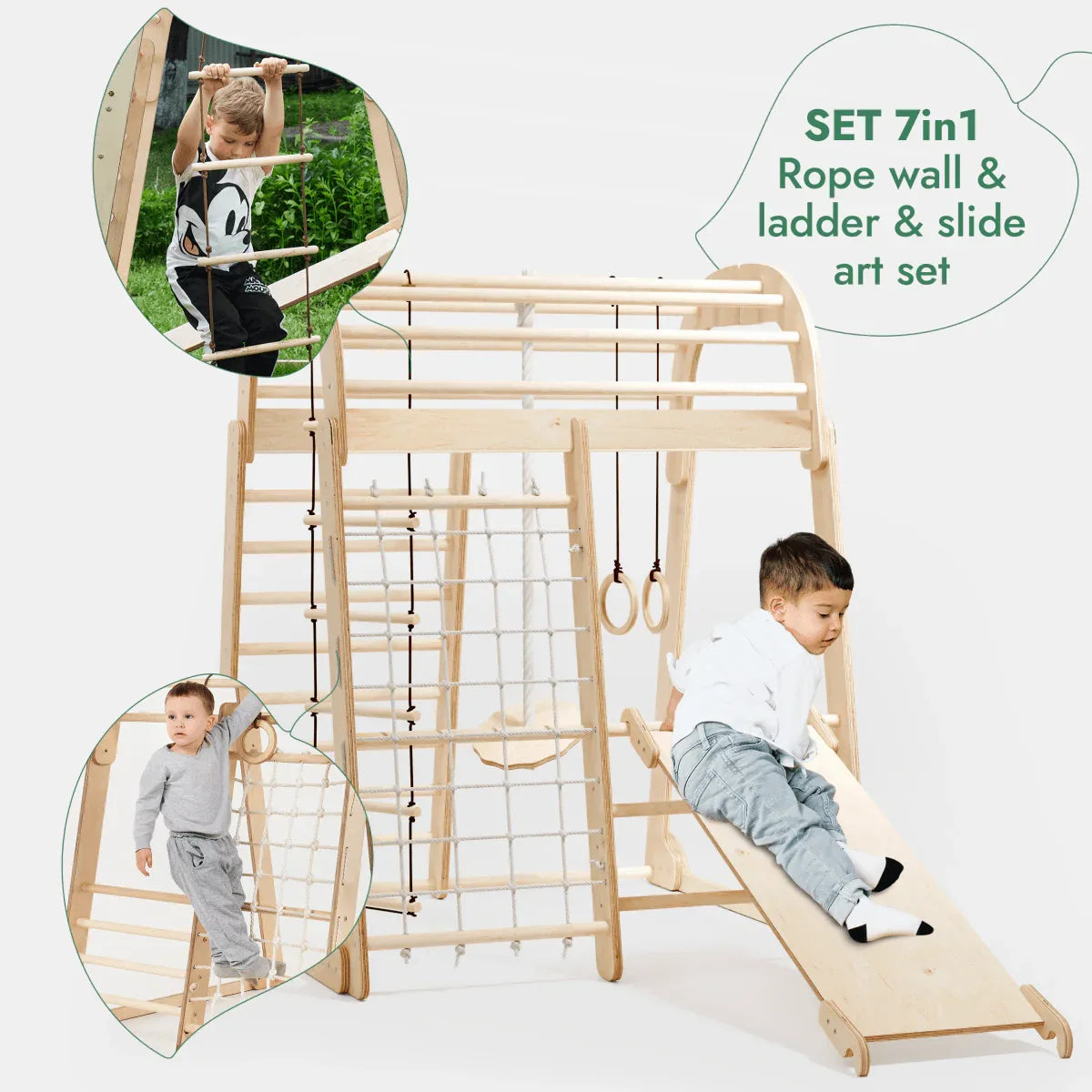 Indoor Playground for Children - 7in1 Playground + Swings Set + Slide Board + Art Set - ToylandEU