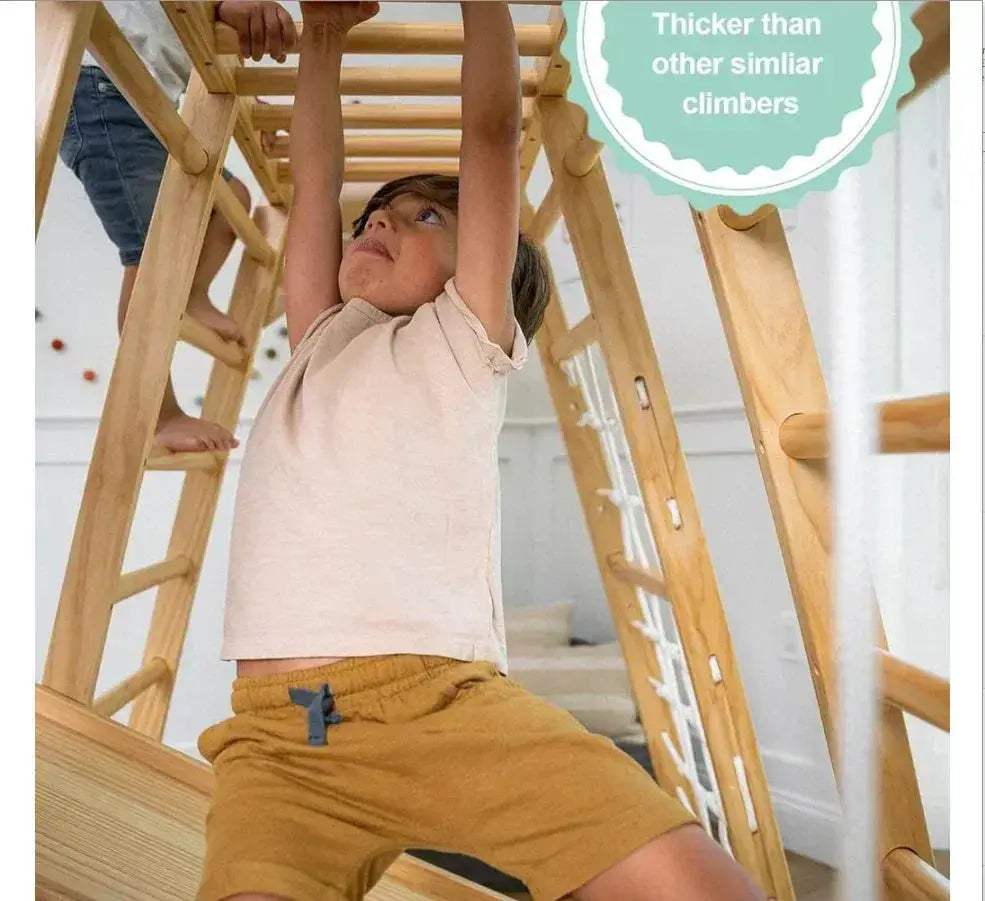 Indoor Wooden Jungle Gym Playground Six In One Climber Set - ToylandEU