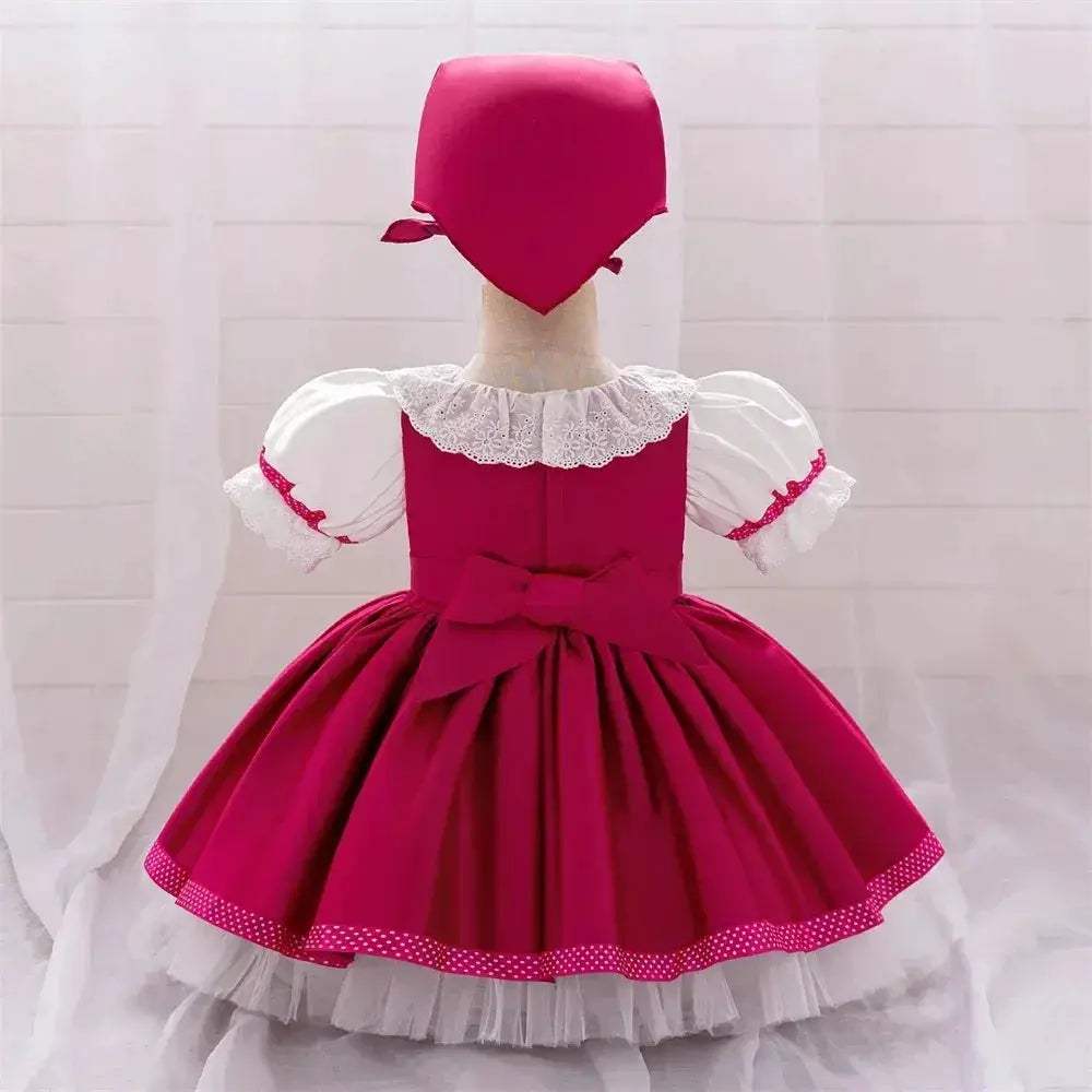 Infant Girl Party Dress Set Floral Lace Bow For Babies - ToylandEU