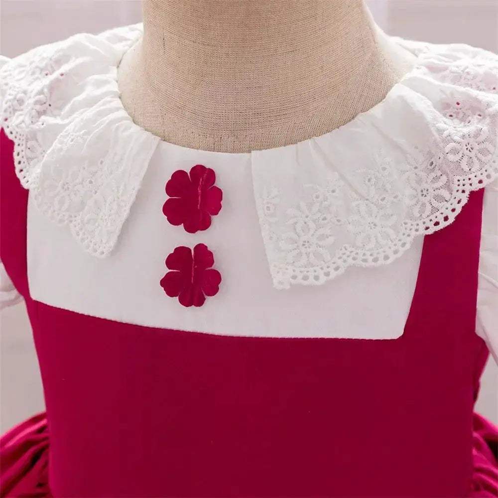 Infant Girl Party Dress Set Floral Lace Bow For Babies - ToylandEU
