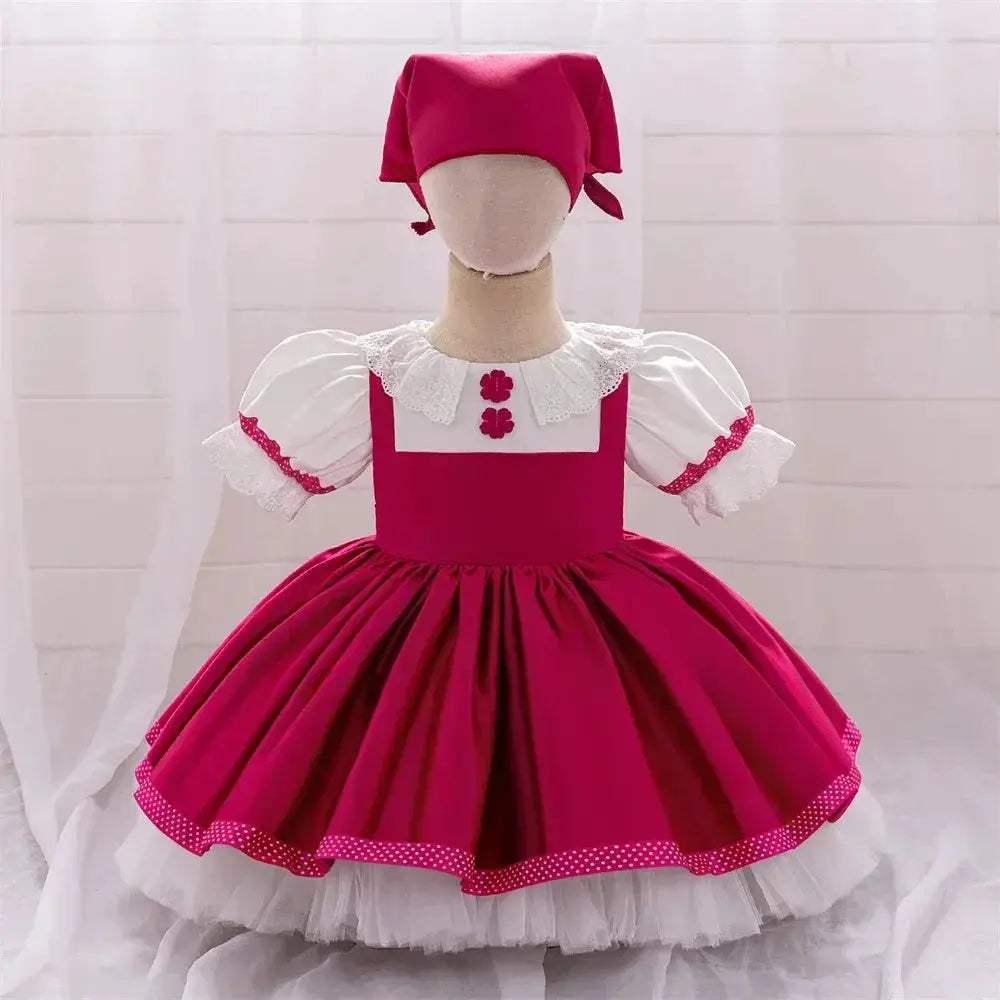 Infant Girl Party Dress Set Floral Lace Bow For Babies - ToylandEU
