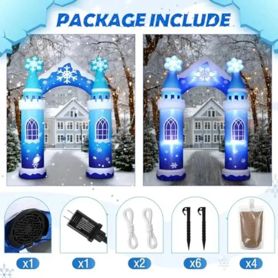  10ft Winter Snow Castle Inflatable Arch With LED Lights -  ToylandEU™