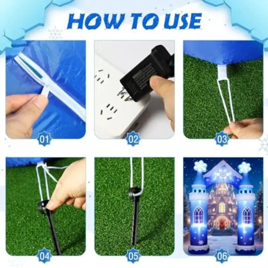  10ft Winter Snow Castle Inflatable Arch With LED Lights -  ToylandEU™