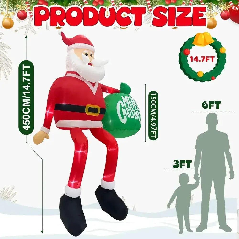  Giant 15Ft Christmas Inflatable Santa With LED Lights -  ToylandEU™