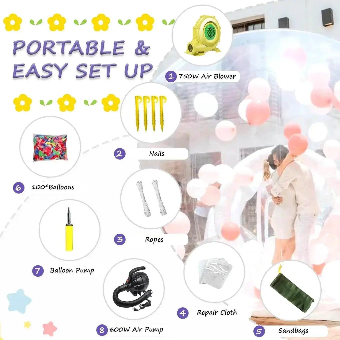  Inflatable 3M 10FT PVC Bubble House Children Toys Castle -  ToylandEU™