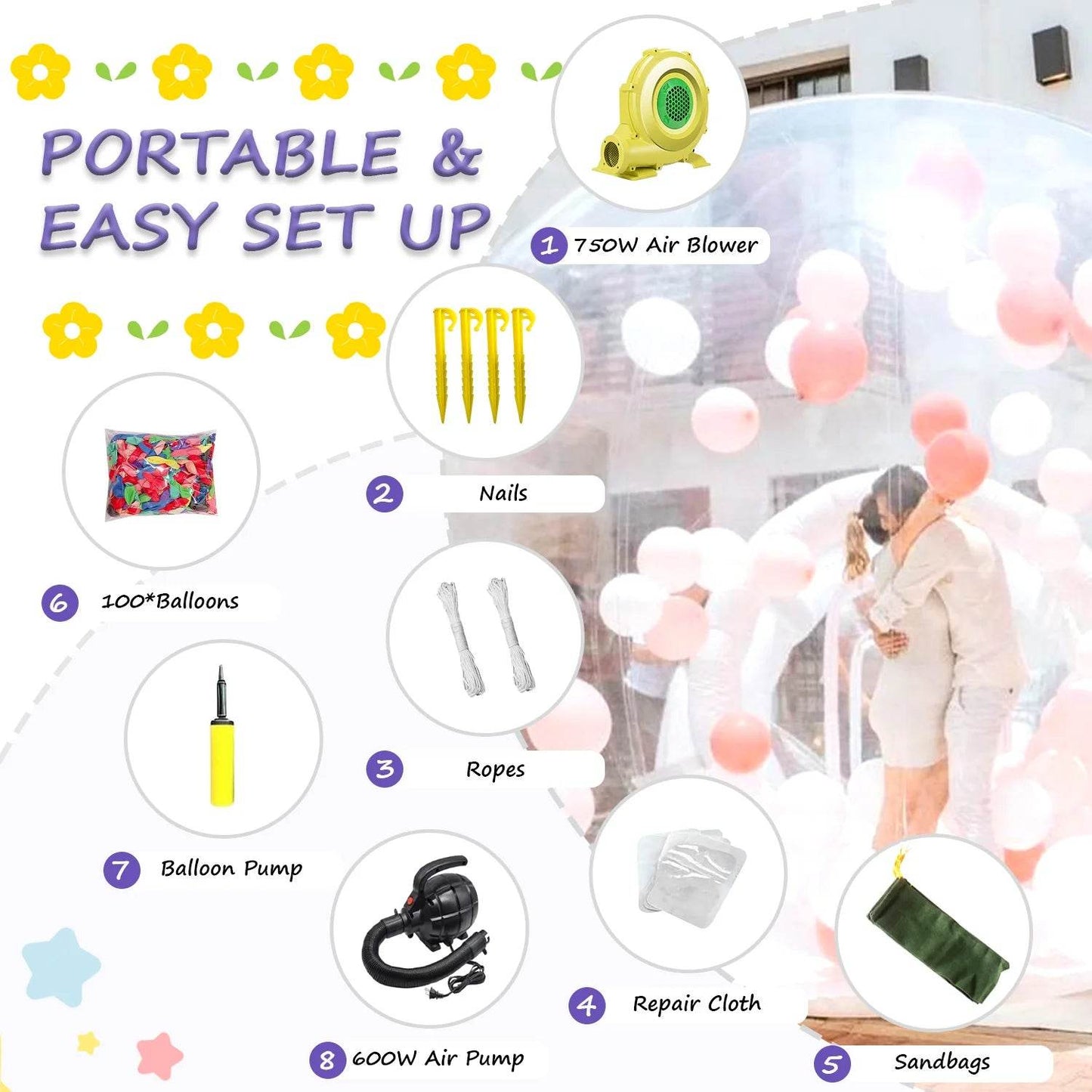 Inflatable 3M 10FT PVC Bubble House Children Toys Castle - ToylandEU